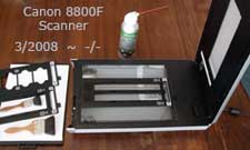 Canon 8800F flatbed scanner - top side view while open